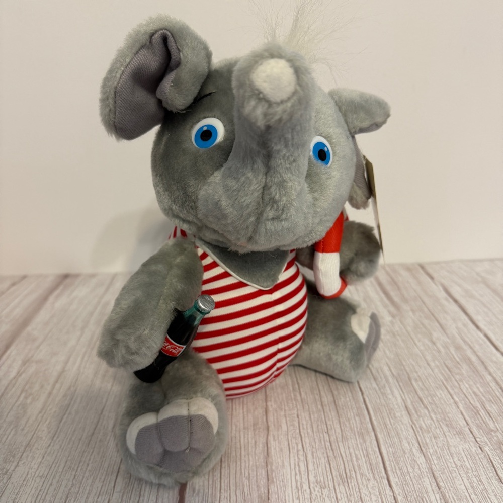 Coca Cola Brand Plush Collection 10" Elephant Lifeguard Coke Toy Tags 1993 Vtg